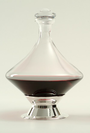 DIAMOND TURN DECANTER With Silver Plated Base & Stopper