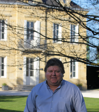 Jonathan Maltus at his base at Chateau Teyssier