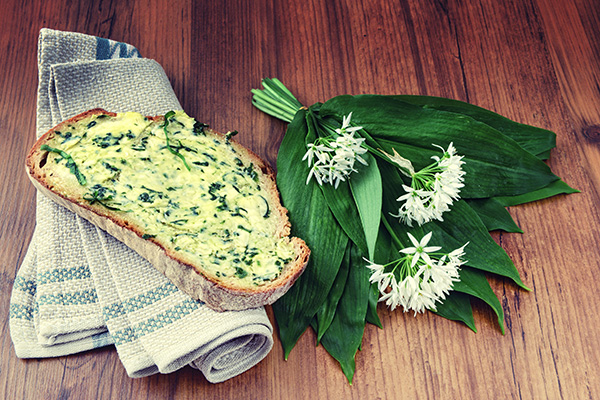 wild garlic on toast