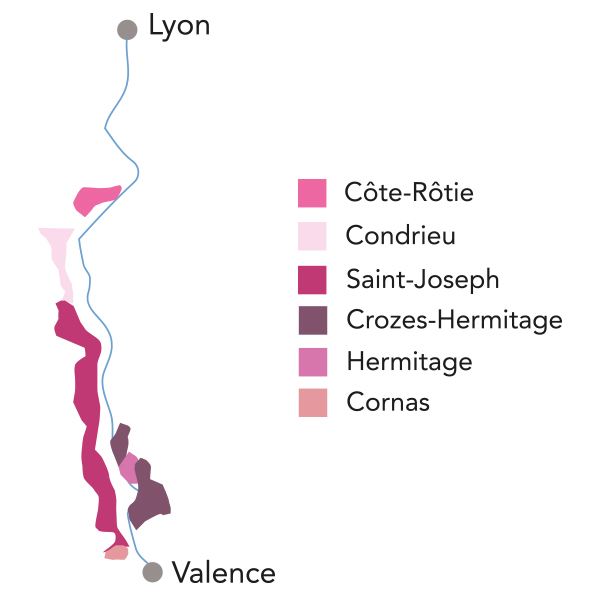 Northern Rhone appelation map