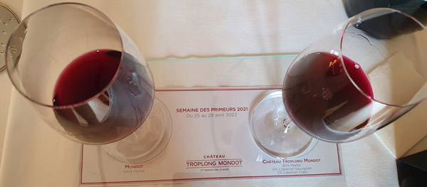 Troplong Mondont Tasting flight