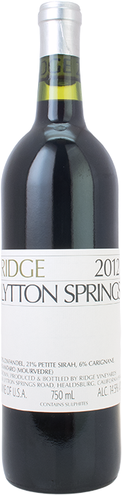 2012 RIDGE Lytton Springs Ridge Vineyards, Lea & Sandeman