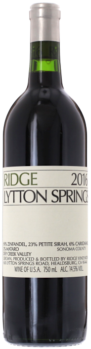 2016 RIDGE Lytton Springs Ridge Vineyards, Lea & Sandeman