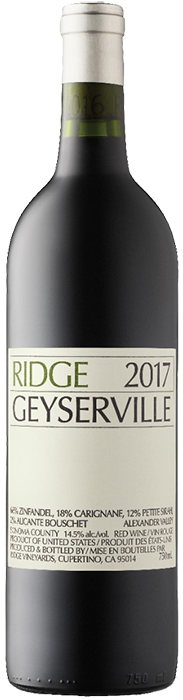 2017 RIDGE Geyserville Ridge Vineyards, Lea & Sandeman