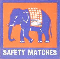 LARGE-ARTISTIC-BOX-OF-CIGAR-MATCHES-Blue-Elephant